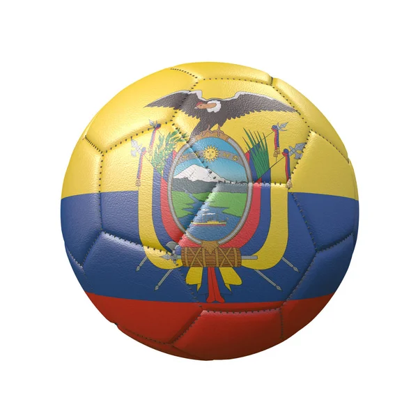 Soccer Ball Flag Colors Isolated White Background Ecuador Image — Stock Photo, Image