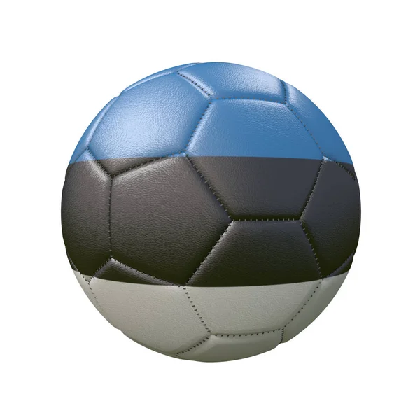 Bayrak Renklerde Futbol Topu Beyaz Arka Plan Üzerinde Izole Estonya — Stok fotoğraf