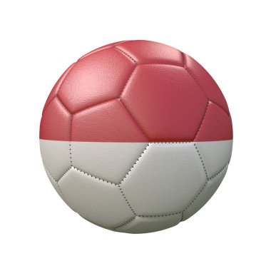 Bayrak renklerde futbol topu beyaz arka plan üzerinde izole. Endonezya. 3d görüntü