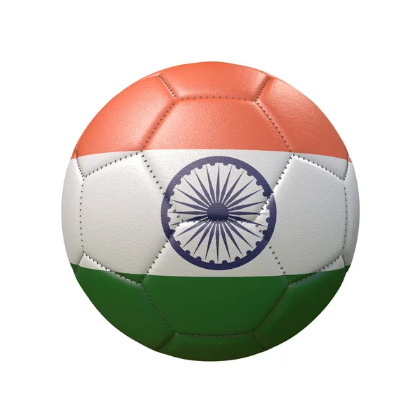 Pallone Calcio Nei Colori Della Bandiera Isolato Sfondo Bianco India — Foto Stock