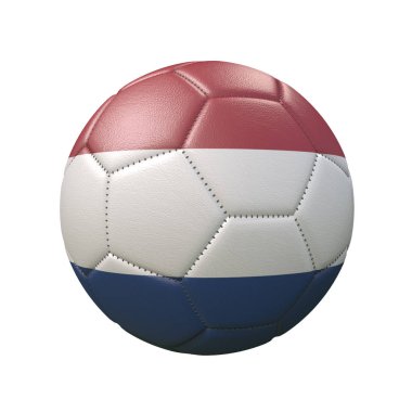 Bayrak renklerde futbol topu beyaz arka plan üzerinde izole. Hollanda. 3d görüntü