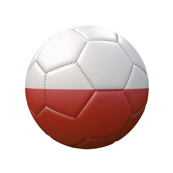 Bayrak Renklerde Futbol Topu Beyaz Arka Plan Üzerinde Izole Polonya — Stok fotoğraf