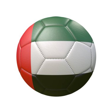Bayrak renklerde futbol topu beyaz arka plan üzerinde izole. Uçan. 3d görüntü