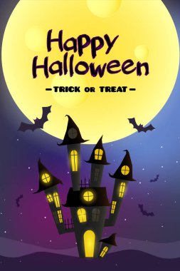 Mutlu Cadılar Bayramı tebrik kartları. Vektör illüstrasyonu