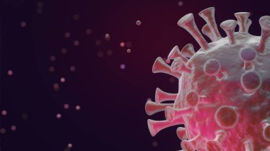 COVID-19 geçmişi ve virüsün gerçekçi bir modeli. 3d resim