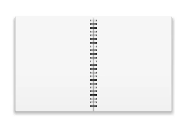 Vector Realistisch Beeld Mock Lay Out Van Een Notitieblok Openen — Stockvector
