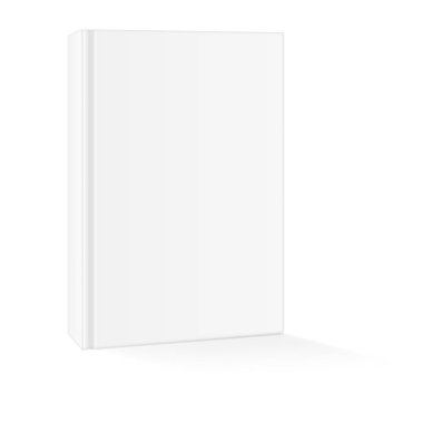 Gerçekçi görüntüsünü (mock-up, Düzen) boş kitap kapağı dikey olarak düzenlenmiş, vektör, beyaz izole perspektifte görüntülemek. Görüntü degrade kafes kullanılarak oluşturulur. EPS 10.