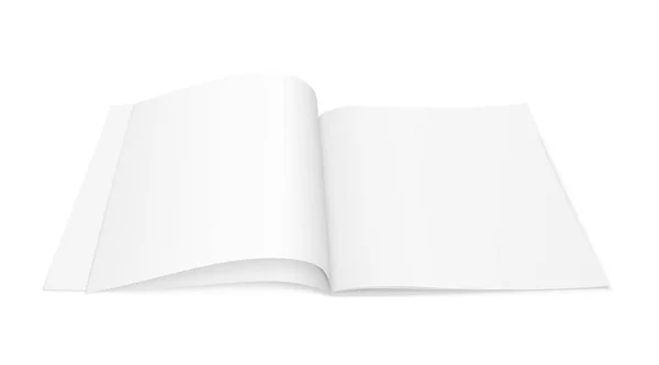 Vektor Reális Kép Elrendezés Modell Egy Nyitott Magazin Füzet Brosúra — Stock Vector