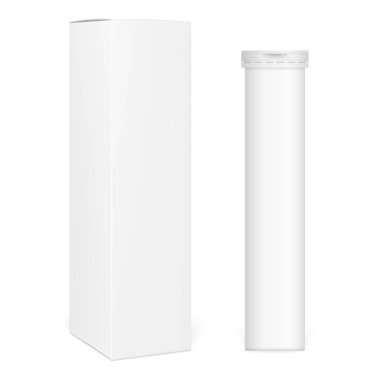 Vektör gerçekçi görüntüsünü (mock-up, Düzen) bir dikdörtgen kağıt kutu ve ambalaj için vitamin, dikey olarak yer alan. Görüntü degrade kafes kullanılarak oluşturulmuş. Vektör Eps 10.