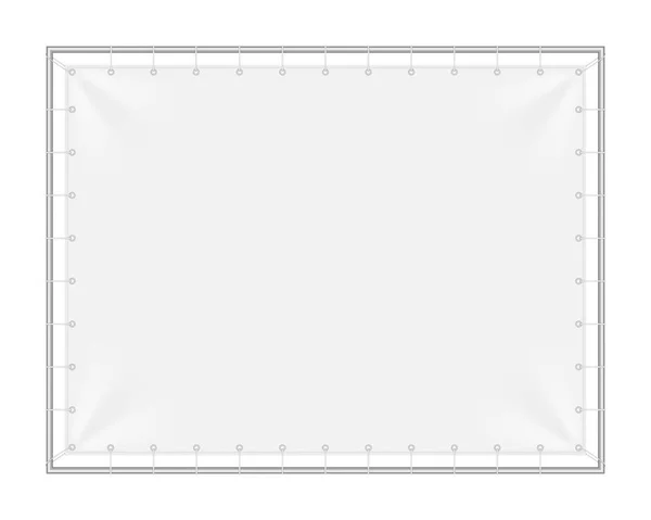 Modélisation Vectorielle Réaliste Mise Page Une Bannière Tissu Vierge Stand — Image vectorielle