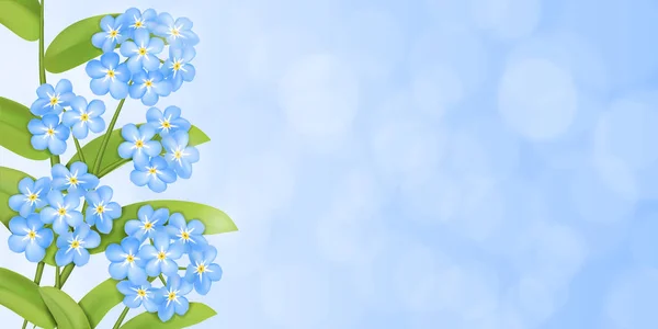 Vector Primavera Fondo Verano Tamaño Azul Con Imagen Pequeñas Flores — Vector de stock