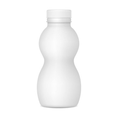 Vektör gerçekçi görüntüsünü (mock-up, düzen) bir plastik şişe ile bir kap yoğurt veya diğer içecekler için. EPS 10.
