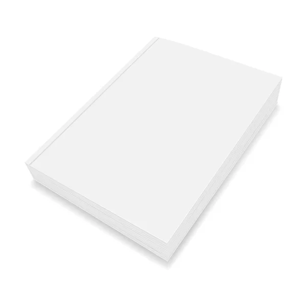 Immagine Realistica Vettoriale Modello Layout Libro Copertina Morbida Vuota Disteso — Vettoriale Stock