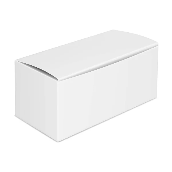Vector Realistic Image Mock Layout Closed Blank Paper Carton Box — Stock Vector