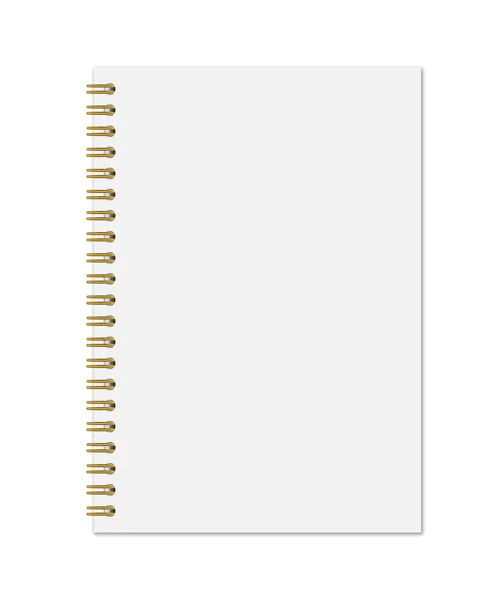 Mockup Vetorial Realista Notebook Isolado Branco Vista Superior Folhas Brancas — Vetor de Stock