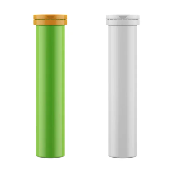 Vetor Mockup Garrafa Alumínio Tampa Plástico Para Comprimidos Comprimidos Embalagem —  Vetores de Stock