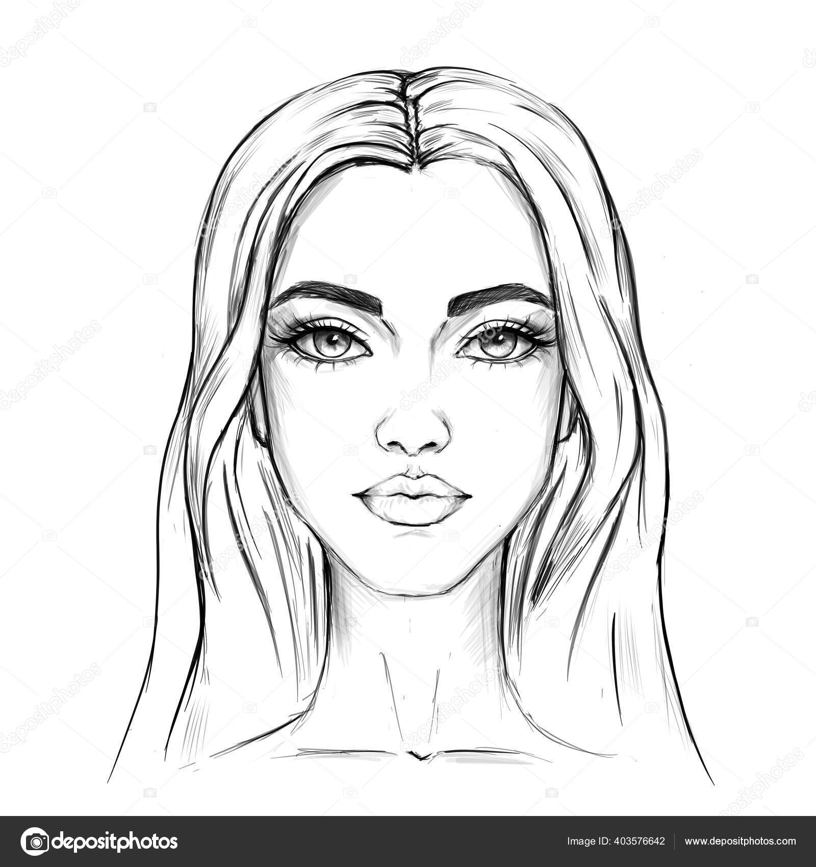 ファッションイラスト 女性の美しい顔 白黒のスケッチ ストック写真 C Natalia59 ファッションイラスト 女性の美しい顔 白黒のスケッチ ストック写真 C Natalia59