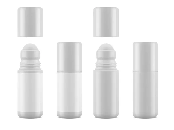 ロールオンデオドラント用ベクトルプラスチックパッケージ 化粧品用の白いボトル Eps — ストックベクタ