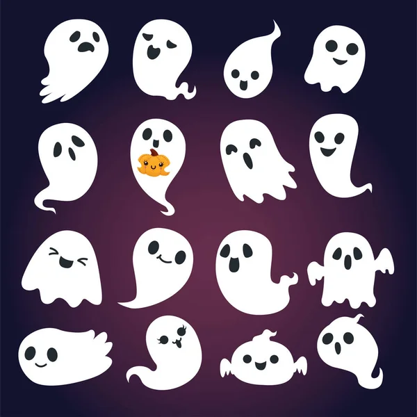 Vintage Halloween Poster Design Vector Ghost Character — Stock Vector
