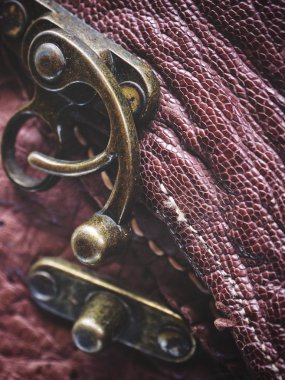 Vintage çanta tutam yakın çekim