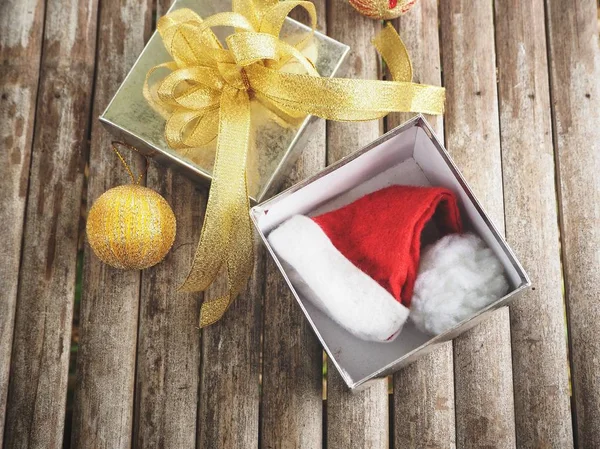 Vánoční Čepice Dárkové Krabice — Stock fotografie