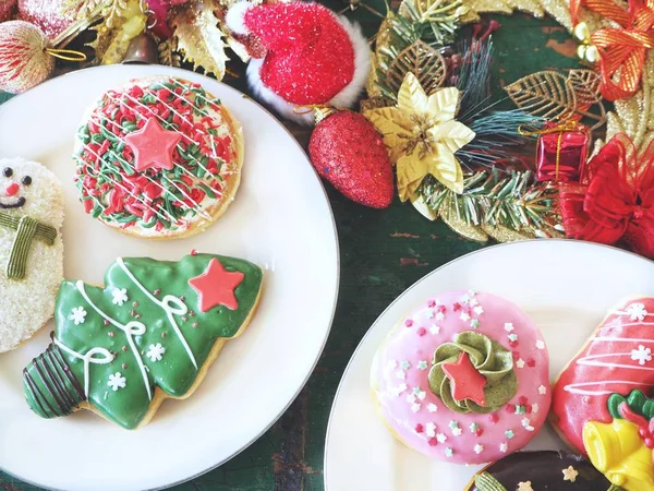 Food Christmas Decorations Background — Stock Photo, Image