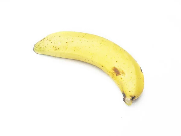 Banan Pojedyncze Białe Tło — Zdjęcie stockowe