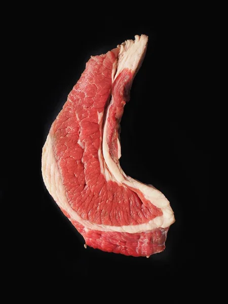 Raw Beef Steak Black Background — Stock Photo, Image