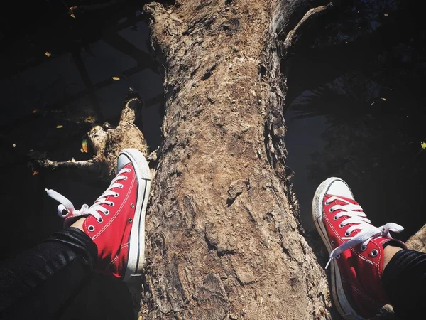 Selfie of red sneakers lifestyle so cool