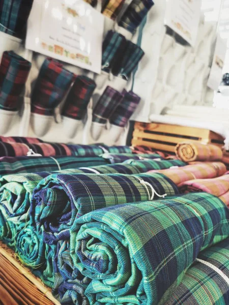Colorful Scottish Plaid Fabric — Stock Photo, Image