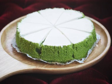 Yeşil çay pasta çekim görünümü