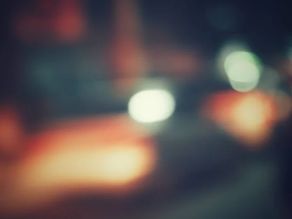 Bokeh Von Auto Der Nacht Unterwegs — Stockfoto