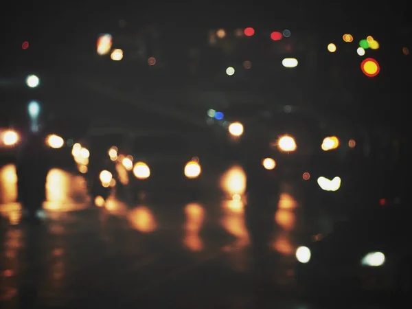 Blurred Car Road Night — Stock Photo, Image