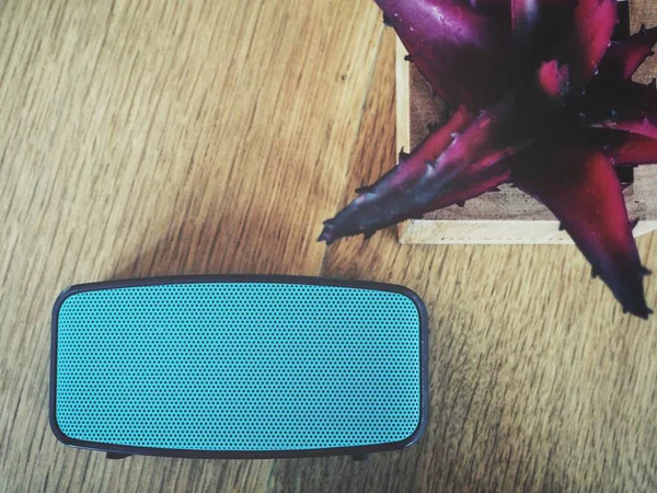 Bluetooth Speaker Azul Quarto — Fotografia de Stock