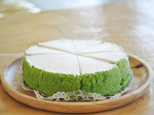 Closeup View Green Tea Cake — Stock Photo, Image