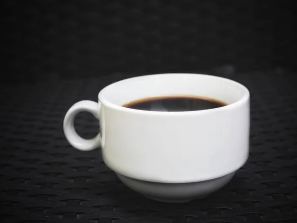 Heißer Schwarzer Kaffee Auf Tasse — Stockfoto