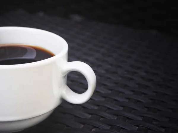 Heißer Schwarzer Kaffee Auf Tasse — Stockfoto