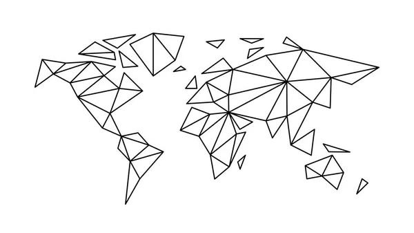 Χάρτης Ισοϋψών Καμπυλών Μόδας Του Κόσμου Στο Στυλ Του Τριγωνισμού — Διανυσματικό Αρχείο