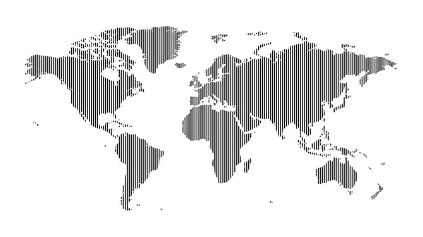 垂直条纹世界地图 — 图库矢量图片