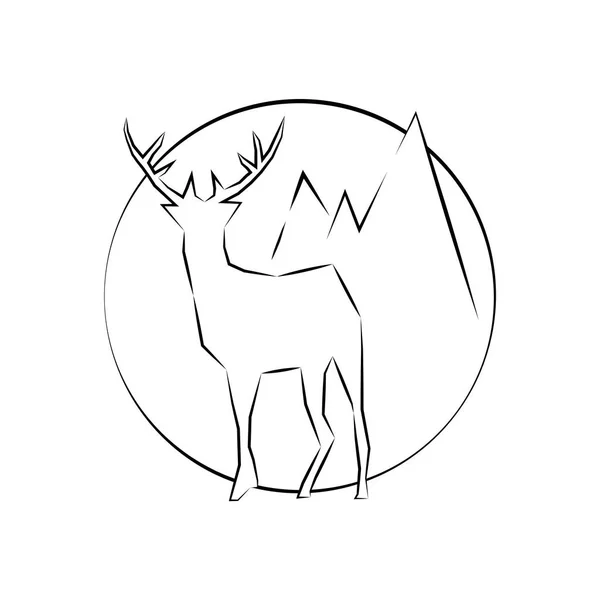 Outline icon with a deer — Stock Photo, Image