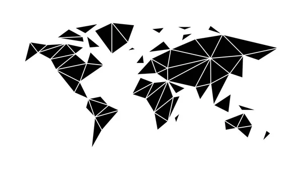 Mapa do mundo moderno, plano no estilo de triangulação —  Vetores de Stock