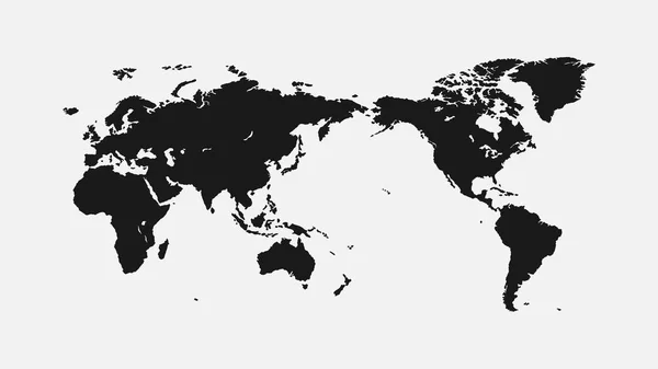 Platte wereldkaart — Stockvector