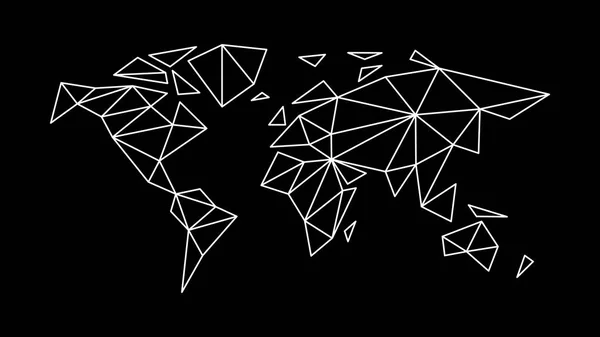 Mappa di contorno moda del mondo nello stile della triangolazione — Vettoriale Stock