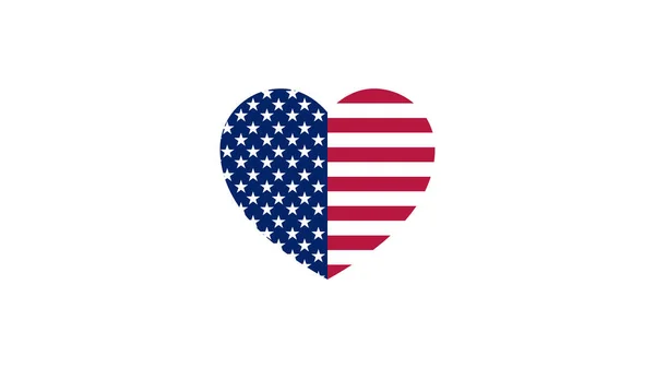 Stylish Minimalist Flag United States America Shape Heart — Stock Photo, Image