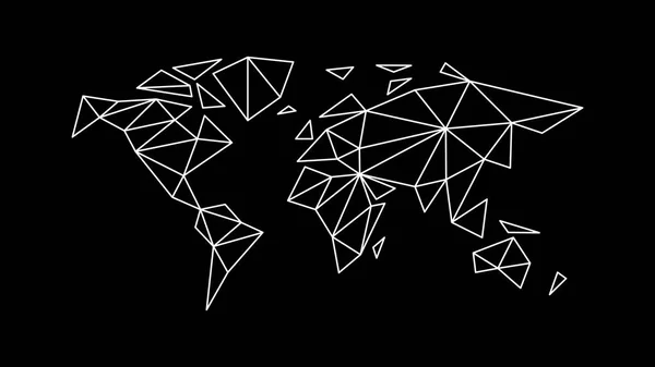 Carte de contour du monde dans le style de triangulation — Photo