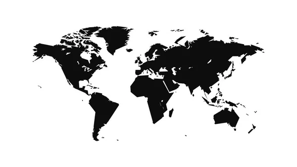 Kaart van de wereld in een strikte, rechte contour — Stockfoto