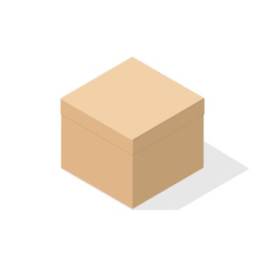 Düz gölge ile karton kutu.