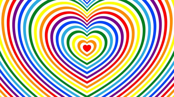 Striped rainbow heart. — Stock Vector
