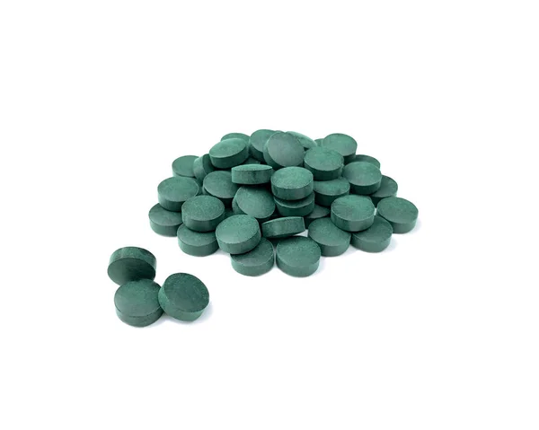 Spirulina in tabletten. — Stockfoto