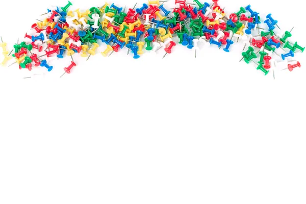 ileti örneği renk iğne Kullanılmış ofis ve eğitim izole bir beyaz arka plan kavramı